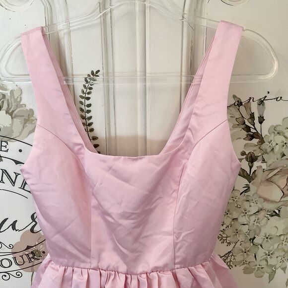 Lulus Regal Cutie Dress Women's XS Light Pink Mini Satin Bubble Hem NWOT - Picture 6 of 12